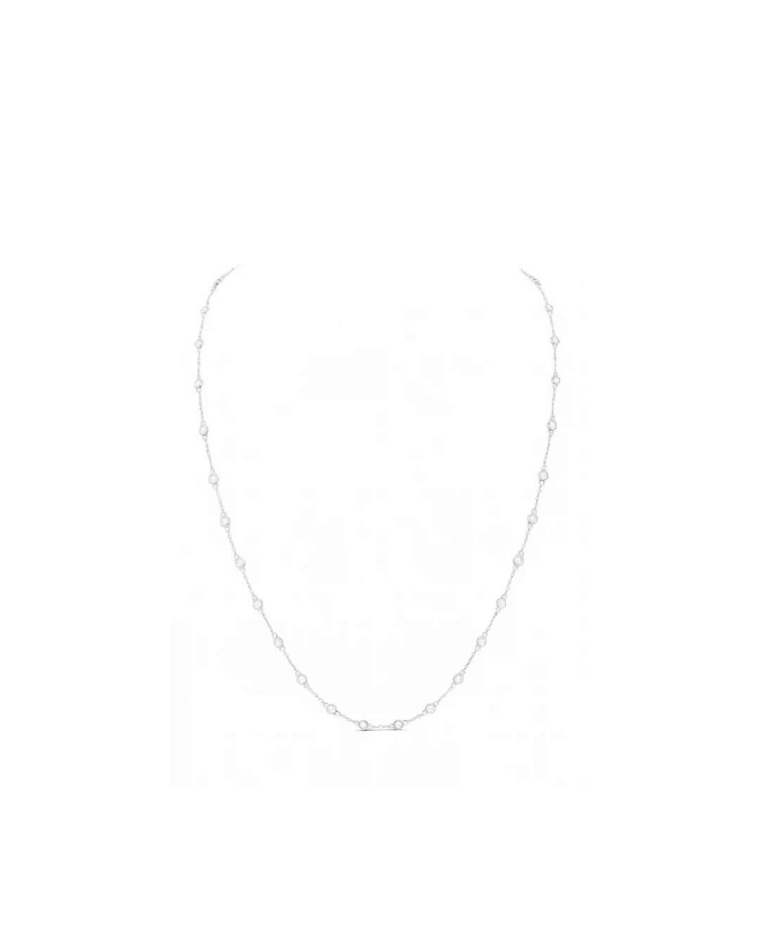 14K WHITE GOLD DIAMOND BY THE YARD NECKLACE 2.49CTTW