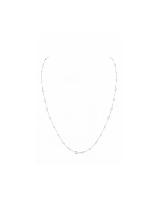 14K WHITE GOLD DIAMOND BY THE YARD NECKLACE 2.49CTTW