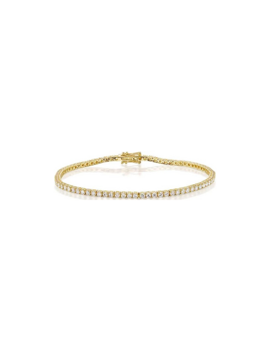 14K YELLOW GOLD 1.58CTTW DIAMOND TENNIS BRACELET