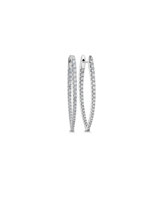 18K WHITE GOLD TEARDROP DIAMOND HOOPS