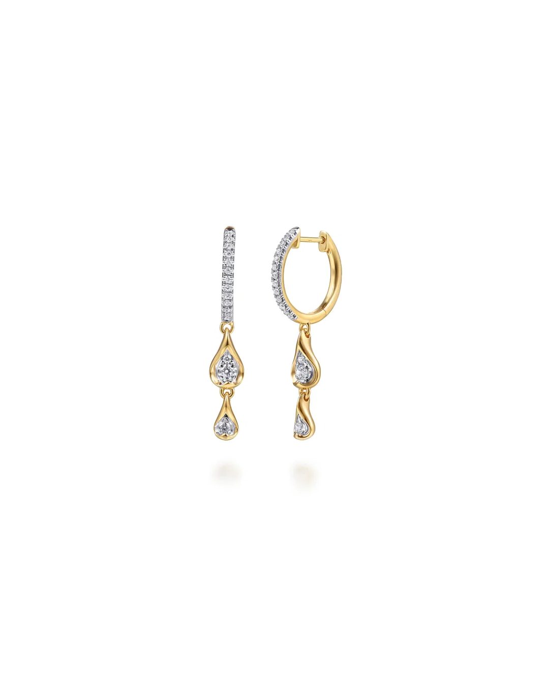 GABRIEL & CO 14K YELLOW GOLD DIAMOND DROP EARRINGS