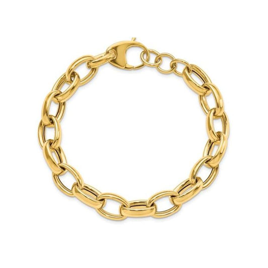 14K YELLOW GOLD OVAL LINK BRACELET