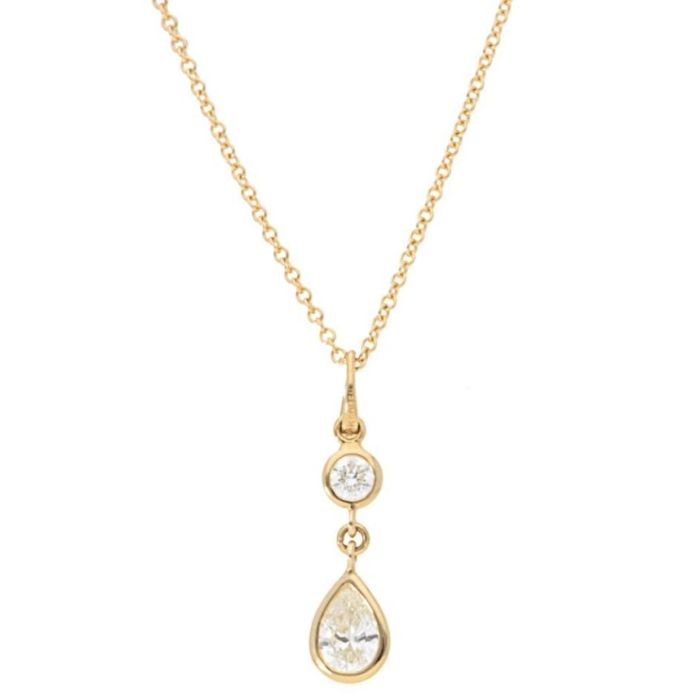 PETITE PEAR SHAPE DIAMOND DROP NECKLACE
