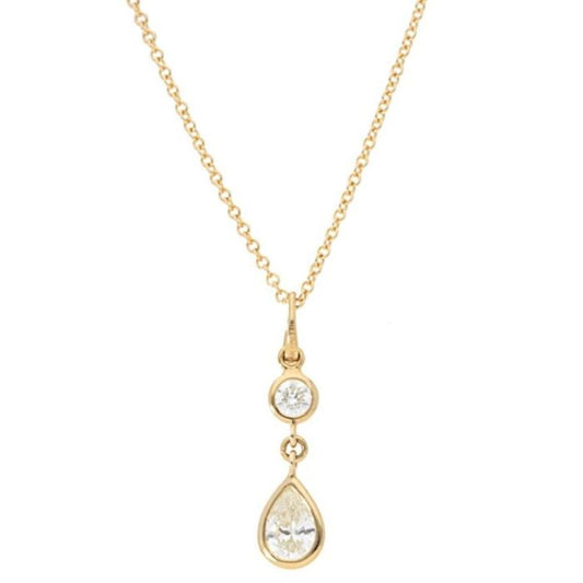 PETITE PEAR SHAPE DIAMOND DROP NECKLACE