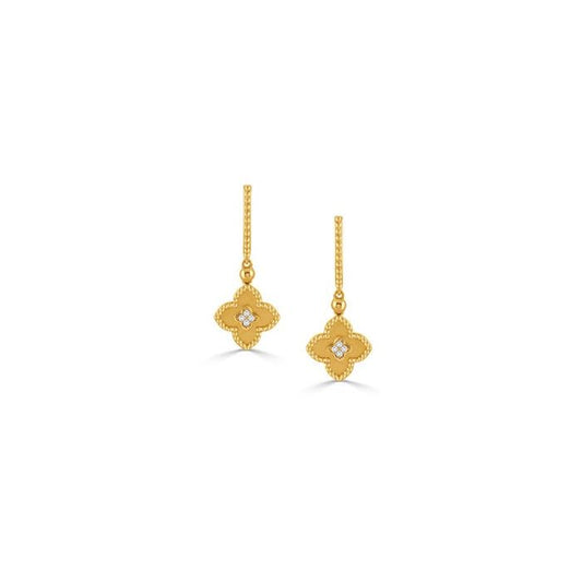 18KY CLOVER DROP EARRINGS