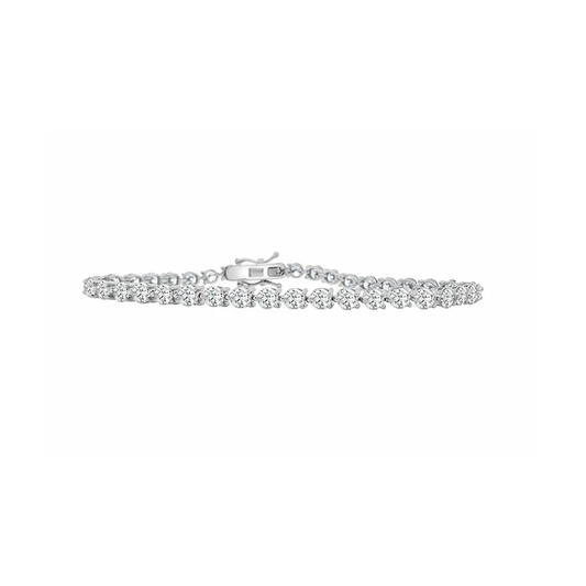 14K WHITE GOLD 3CTTW DIAMOND MIRACLE TOP TENNIS BRACELET