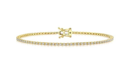 SHY CREATION 14K YELLOW GOLD DIAMOND TENNIS BRACELET 1.00CTW