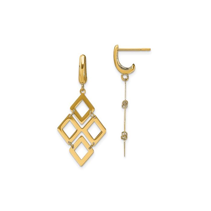 14K YELLOW GOLD POST DANGLE EARRINGS