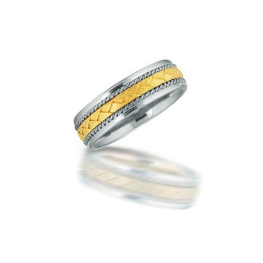 Two Tone Men's Wedding Band