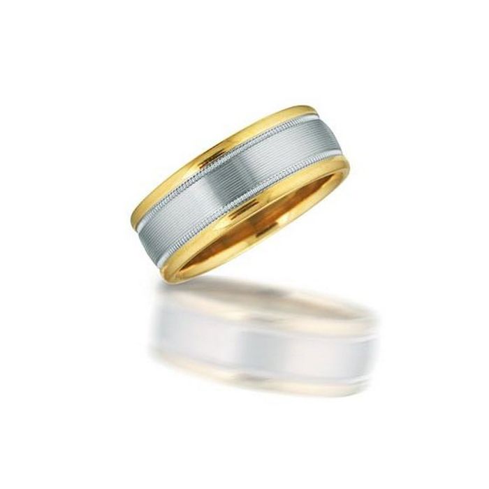 Two Tone Men's Wedding Band