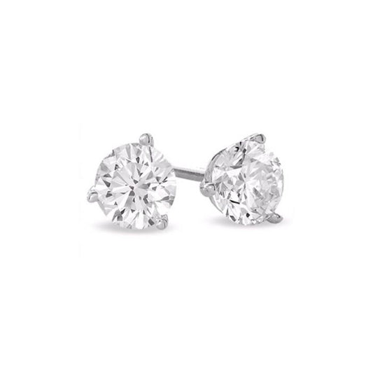 14K WHITE GOLD EARTH MINED DIAMOND STUD EARRINGS 2 CTTW