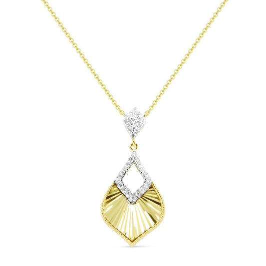 14K YELLOW GOLD DIAMOND PAVA NECKLACE
