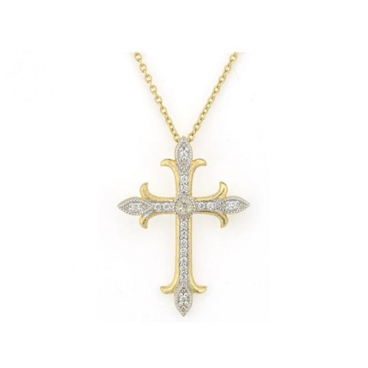 JUDE FRANCE SIMPLE PAVE MEDIUM FLEUR CROSS