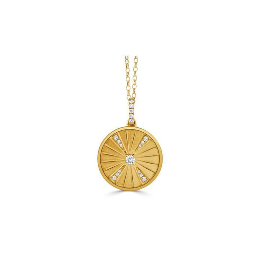 18KY FLUTED CIRCLE PENDANT