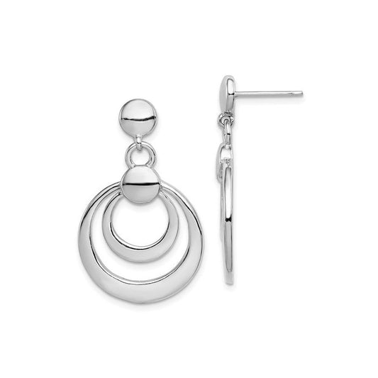 STERLING SILVER DOUBLE CIRCLE EARRINGS