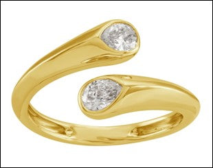 14K YELLOW GOLD OPEN CROSS RING
