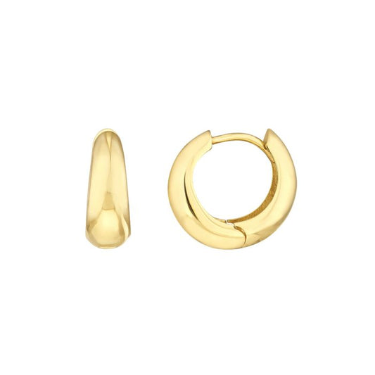 10K YELLOW GOLD SMALL PUFF HOOPS