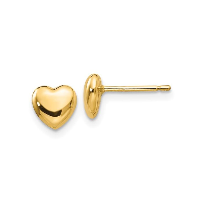 PUFFED HEART STUD EARRINGS