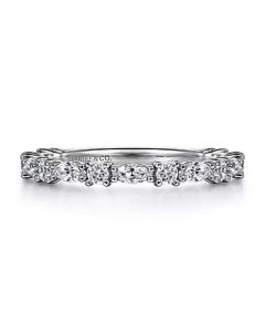GABRIEL & CO 14K WHITE GOLD ROUND AND MARQUISE DIAMOND BAND