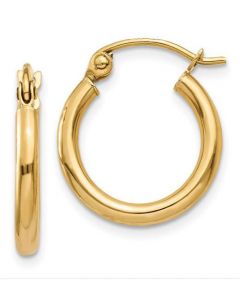 YELLOW GOLD 20MM TUBE HOOPS