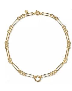 GABRIEL YELLOW GOLD HOLLOW TUBE LINK NECKLACE