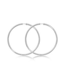 STERLING SILVER 50MM ENDLESS WIRE TUBE HOOPS