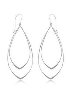 STERLING SILVER DOUBLE POINTED EARRINGS