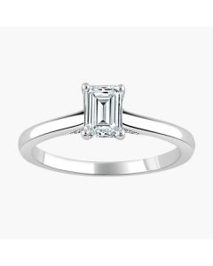 .71CT EMERALD CUT DIAMOND SOLITAIRE ENGAGEMENT RING WITH DIAMOND PROFILE