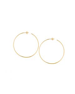 YELLOW GOLD 50MM ROUND WIRE HOOP EARRINGS