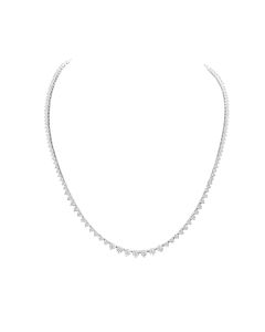 18K WHITE GOLD DIAMOND "MIRACLE  TOP" GRADUATED TENNIS NECKLACE