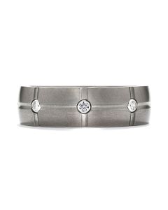 Hearts On Fire Commanding Grey Titanium Dome Grid Band