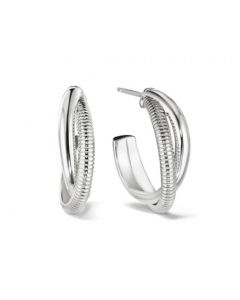 STERLING SILVER ETERNITY SMALL ROUND HOOPS