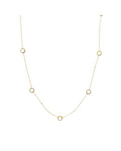 YELLOW GOLD OPEN CIRCLE  NECKLACE