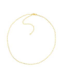  YELLOW GOLD PAPERCLIP ADJUSTABLE CHOKER CHAIN