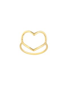 YELLOW GOLD OPEN HEART RING 