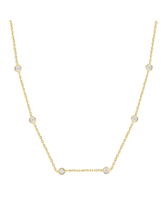  .15 CTTW YELLOW GOLD DIAMOND BY THE YARD NECKLACE