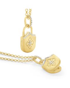 14k Gold and Diamond Maltese Cross Locket