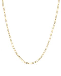 18 INCH YELLOW GOLD SOLID PAPER CLIP LINK NECKLACE
