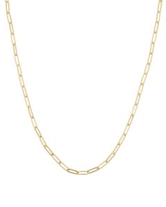30 INCH YELLOW GOLD SOLID PAPER CLIP LINK NECKLACE
