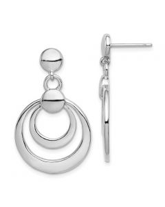 STERLING SILVER DOUBLE CIRCLE EARRINGS