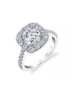 Sylvie Cushion Halo Engagement Ring