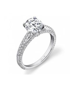 Sylvie Modern Round Brilliant Diamond Engagement Ring