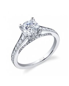 Sylvie Classic Round Unique Prong Diamond Engagement Ring