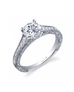 Sylvie Classic Round Tapered Diamond Engagement Ring
