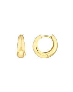 10K YELLOW GOLD SMALL PUFF HOOPS