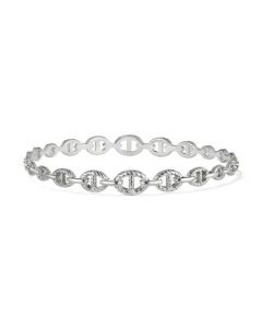 STERLING SILVER VIENNA GRADUATED LINK BANGLE